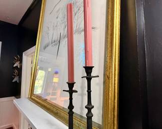 #7 - $70 - Claw foot pair of candlesticks 29"Highest