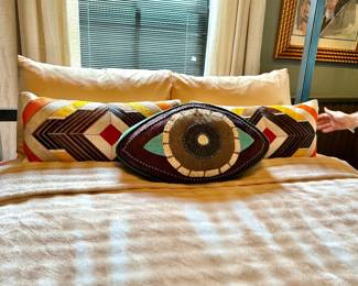 #12A#12B- Cowhide modern MCM style pillows $60 EACH