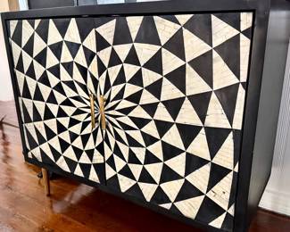 #2 - $300 -Geometric Black & white cabinet 43x20x37