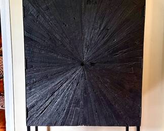 #39- $345 -Black raw cabinet on metal frame 36x16x64