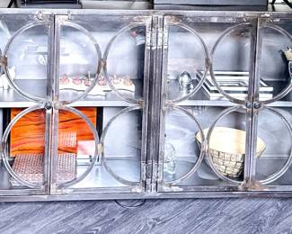 #27 - $585 -Industrial display cabinet 74Wx16Dx40H