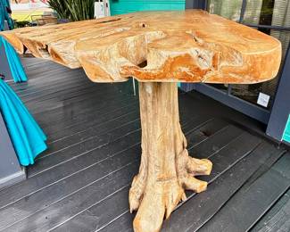 #47 - $500- Live Edge Teak Table 42x34x40