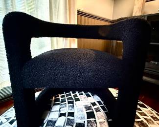 #13 - $100 -Black blush MCM style armchair 25x21x26