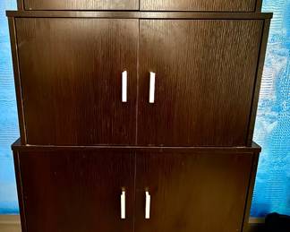 #41 - $170 - Graduating black cabinet 31x12Dx56H - 6 doors