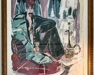 #25 - $500 -Jaff Noel Seijas (b.1949) original "When you find your servant & your master" 37x49 (Fort Lauderdale artist) 1986