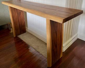 #22 - $280 -Wood console 58Wx15Dx31T