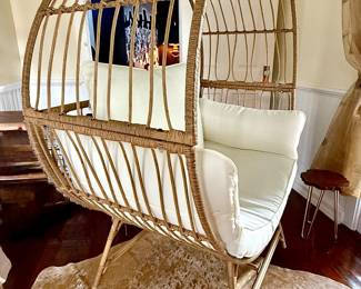 #23 - $140 -All weather rattan round chair 48Wx62Tx30D
