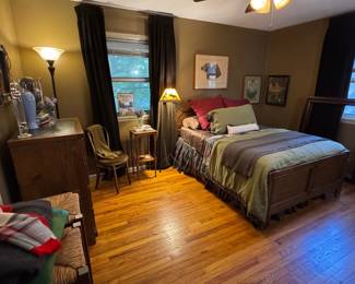 Primary bedroom.  There are two full size beds here. Both have newer mattresses and are both very clean