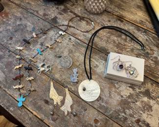 Small, nice collection of sterling silver jewelry, others