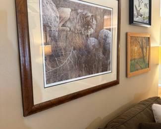 Belgian artist Carl Brenders, "One to One- Gray Wolf" limited edition signed with artist info on back and COA (certificate of authenticity)