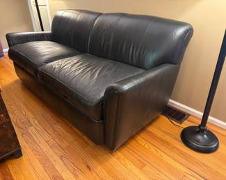 Black leather couch