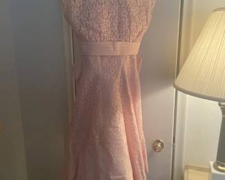Vintage lovely pink lace dress