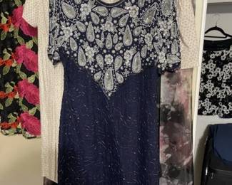 Blue and Silver evening dress - Size L