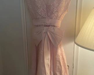 Back view - Vintage pink lace dress