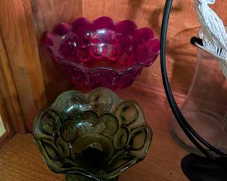 Mosser Glass pedestal candy dishes