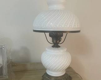 Milk Glass Lamp w/ globe