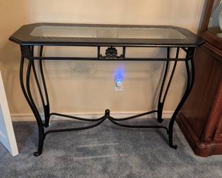 Side glass top table