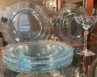 Vintage Fostoria Plates - 'Versailles' - 8 plates