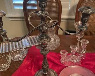 3 arm Candle stick - silver plate