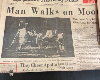 Dallas Morning Newspaper - 'Man Walks on Moon'