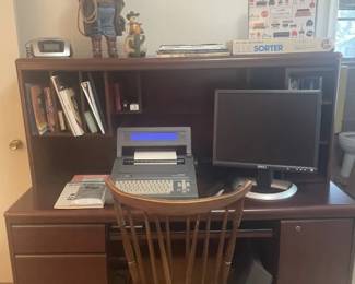 Computer Work station, Dell Monitor, Smith Carona Word Processor/Typewriter