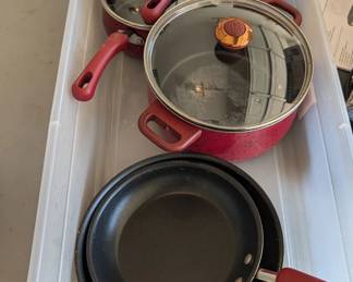Assorted pots and pans