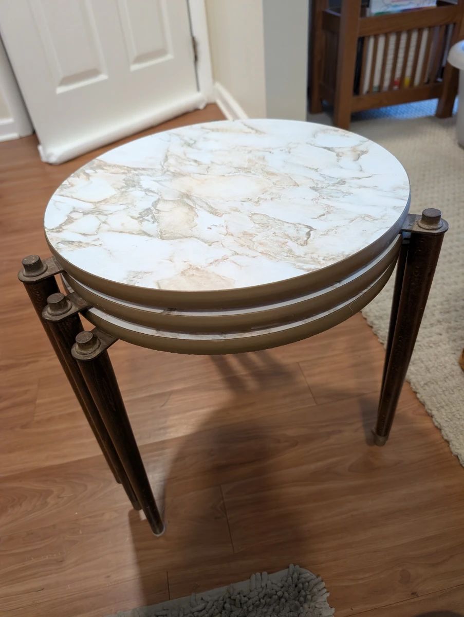 Vintage marble-look stack tables