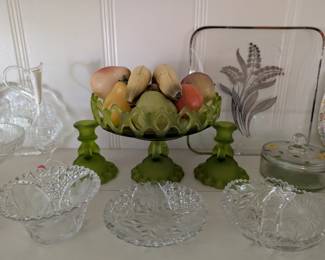 Fenton green glass