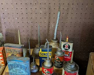 Vintage oil cans
