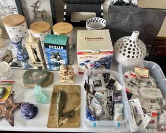 Overflow jewelry in the garage.