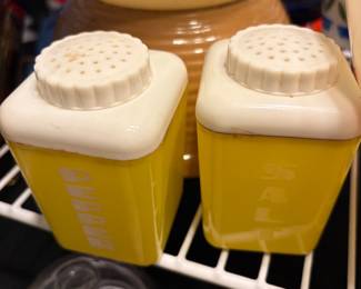 Vintage 1950's Lustro Ware Yellow Salt & Pepper Shakers