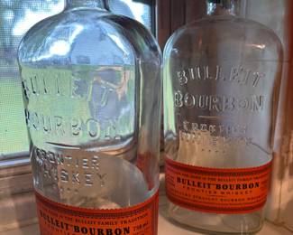 Vintage Bulleit Bourbon Whiskey Bottles