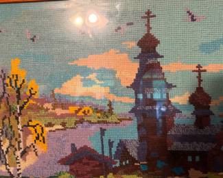 Vintage embroidery framed