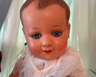 French celluloid, baby doll with glass eyes