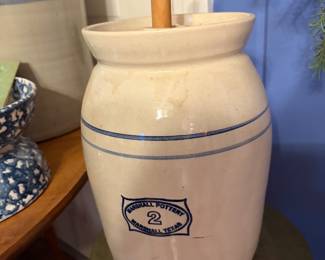 Vintage Marshall Pottery 2 gallon Butter Churn