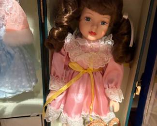 Vintage Porcelain Doll in Travel Case