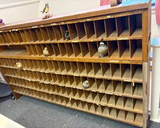 Rare Find! Antique Mail Station Storage Cabinet
