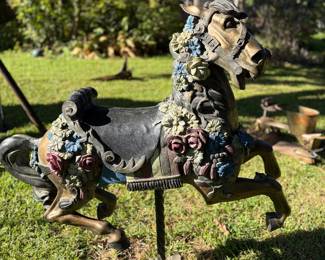 Only 100 made this The Philadelphia Toboggan Company Wax Mold Cast Iron Carousel Horse Signed 8/100