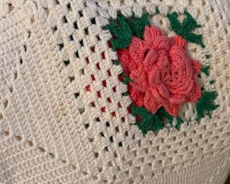 Handmade Crochet Afghan 3D Rose