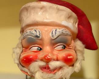 Vintage blow mold Santa head 1950s