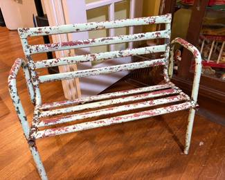Rare vintage children’s metal park bench