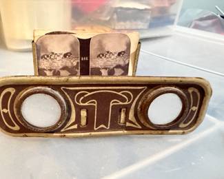 Vintage tin Miniature lithograph stereoscope