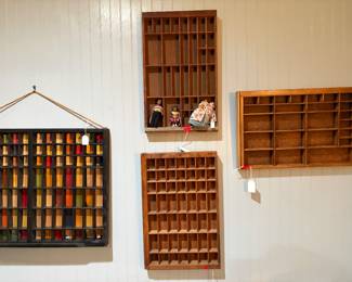 Several shapes and sizes of Vintage Wooden Letterpress trays