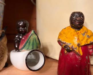 Americana Salt and Pepper and cast iron figurines