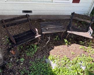 Vintage Cast Iron and wooden children’s benches