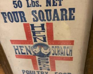 Framed Dorsey Grain Co of Weatherford Texas 50 lb Flower Sack