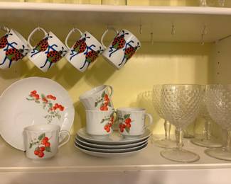 Vintage Marischino Tuscany Fine China Snack Sets Cherry Blossom