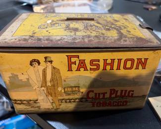 Vintage tin tobacconist cans
