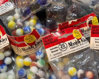 Vintage American Made Glass Marbles in original packages