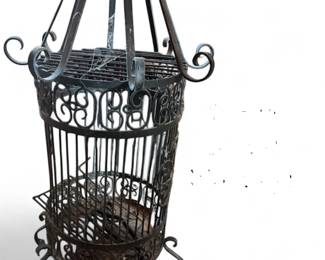 Vintage heavy bird cage Great for plant display!